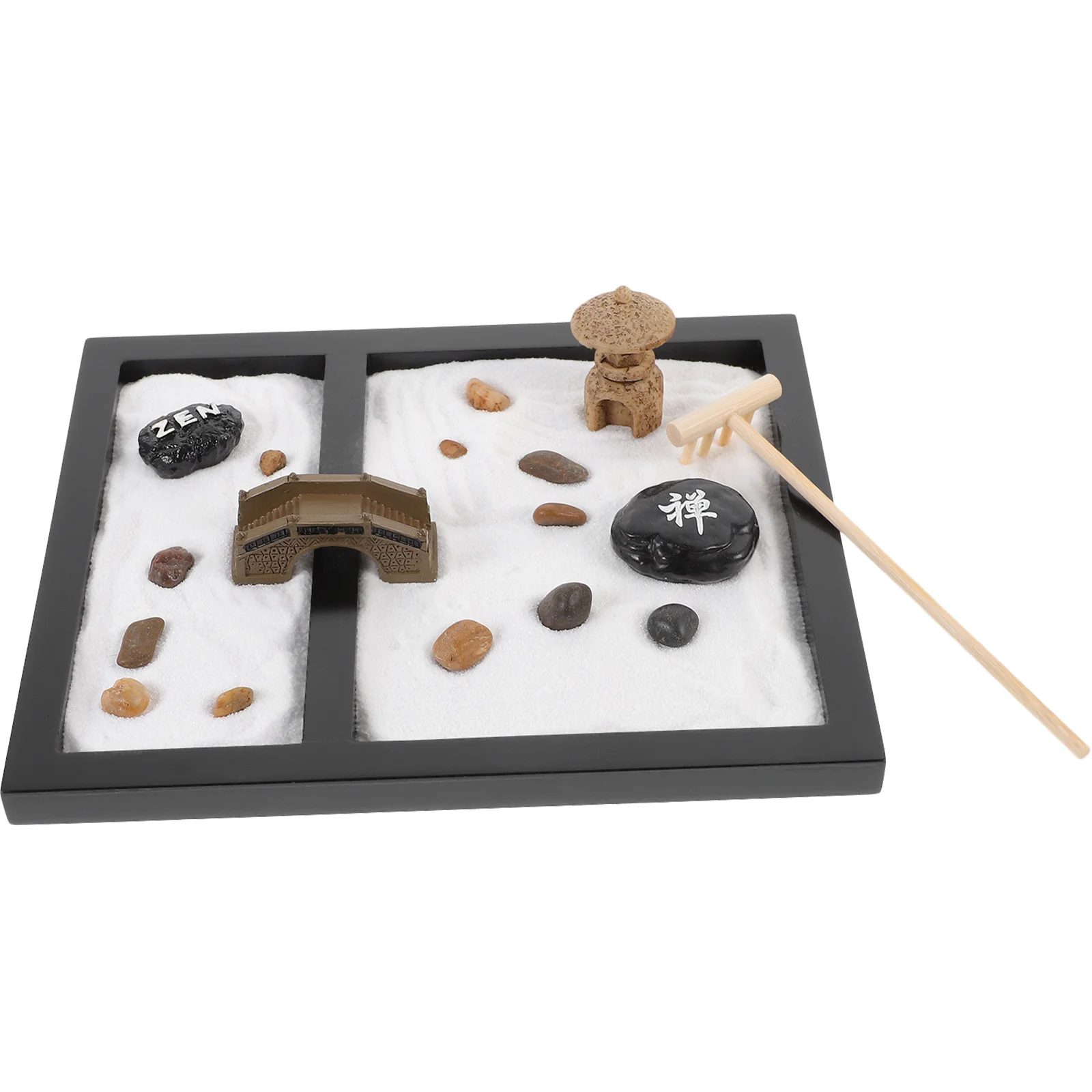 

Simulation Stone Decor Black Miniature Landscape Sand Table For Desktop Zen Garden Meditation Ornament Fidget Home Office Decor