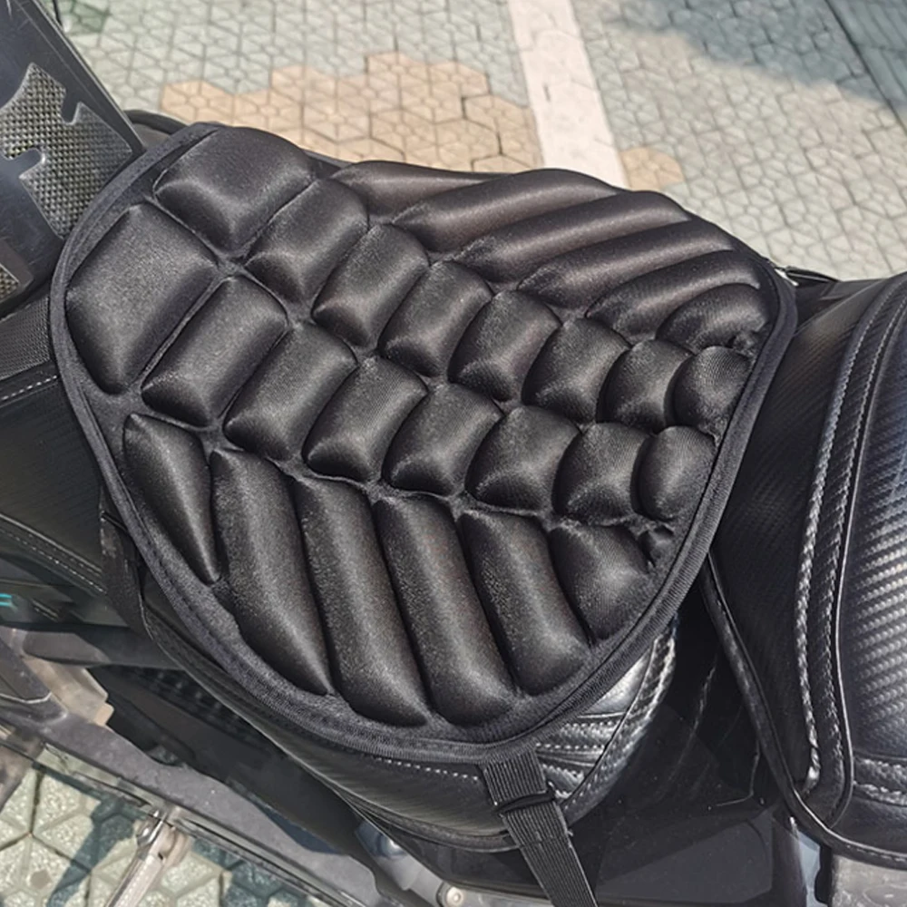 Motorcycle Seat Cushion Pad Breathable Moto Seat Cover Gel Non Slip Pressure Relief Ride Seat Cover Butt Protector Pad