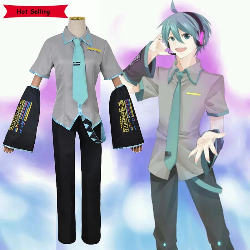 

Anime Mikuu Cosplay Costumes Japan Beginner Future Mikuu Cosplay Male Student Uniform Halloween Carnival Party Blue Wigs