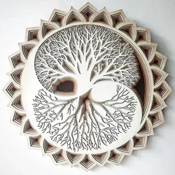 Wooden Tree of Life Mandala Tree of Life Mandala Wall Art Home Decoration Ornament