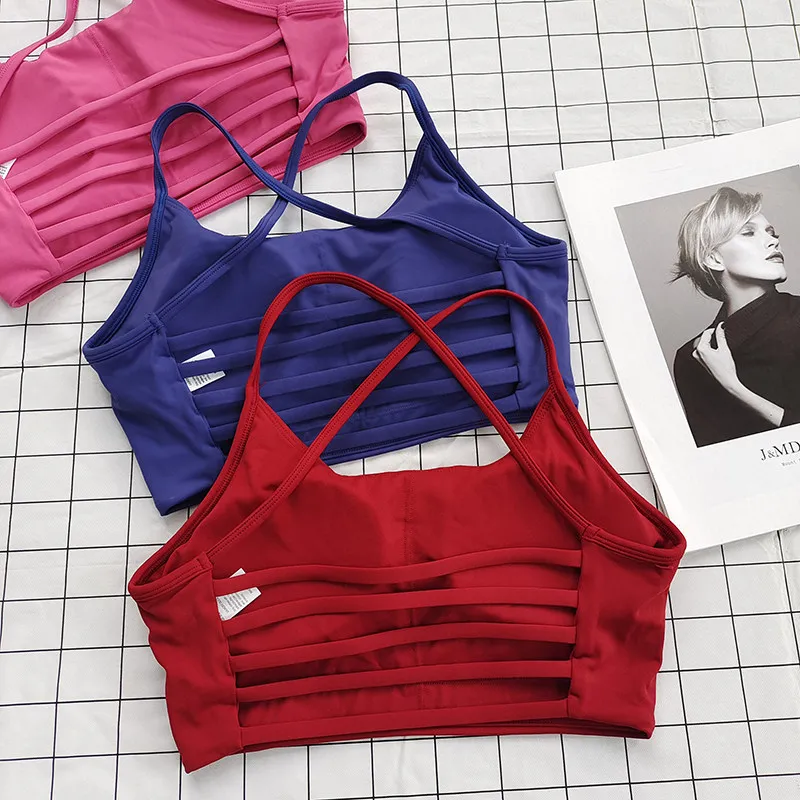 Thin Straps Sexy Racerback Sports Bra for Women - Yoga Running Fitness Gym Training Outdoor Top