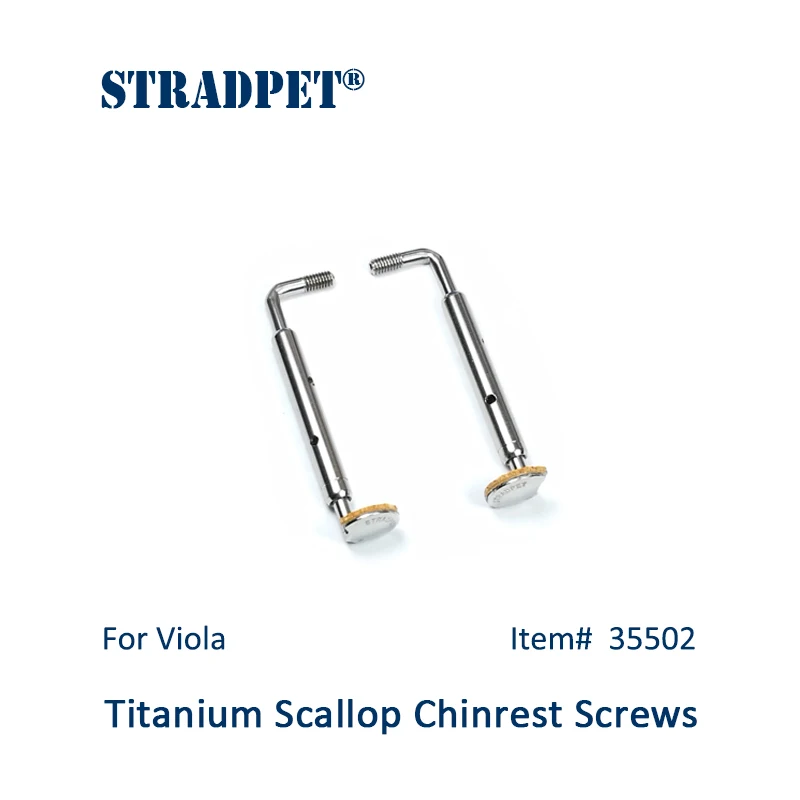 STRADPET Titanium SCALLOP/SCALLOP-Pro Chinrest Screws for Violin or Viola in Titanium Bright, Chinrest Clamps, Chinrest Brackets