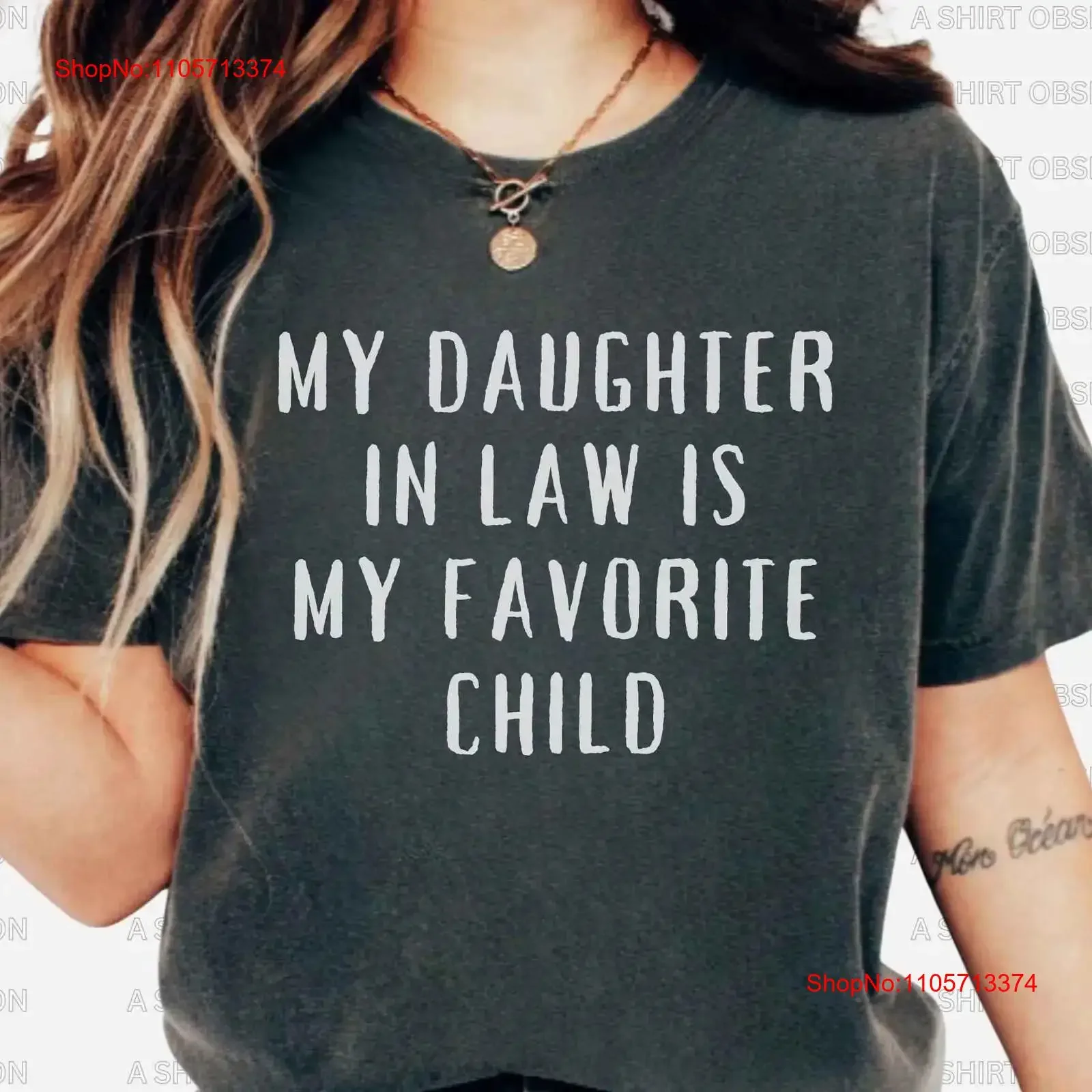 My Daughter In Law Is Favorite Child T Shirt New Funny Family Mother vintage Washed Stylish Stretched Versatile
