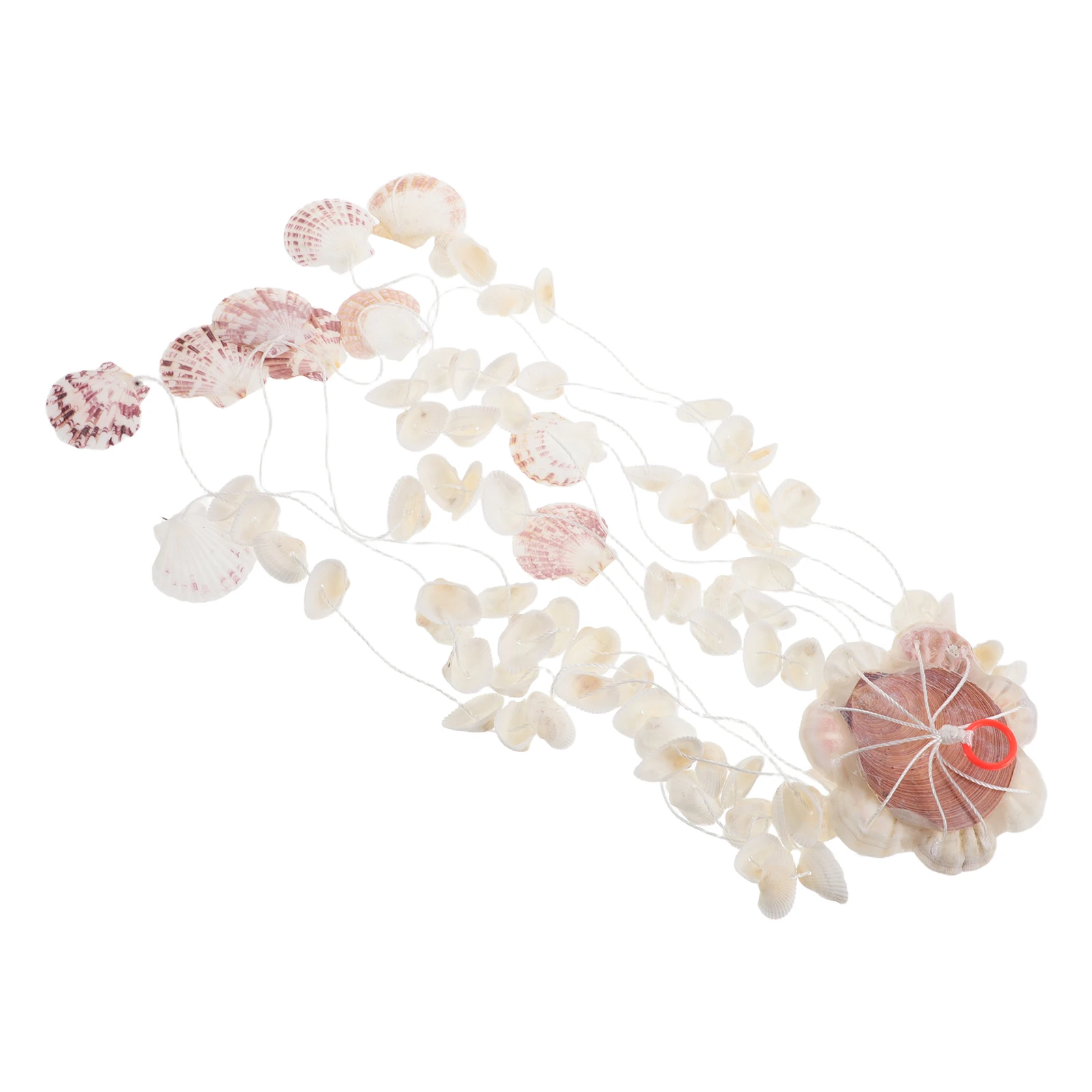 

1pcs Natural Seashell Chime Elegant Coastal Hanging Decor Durable Shell Wind Bell Outdoor Indoor Melodious Sound For Patio