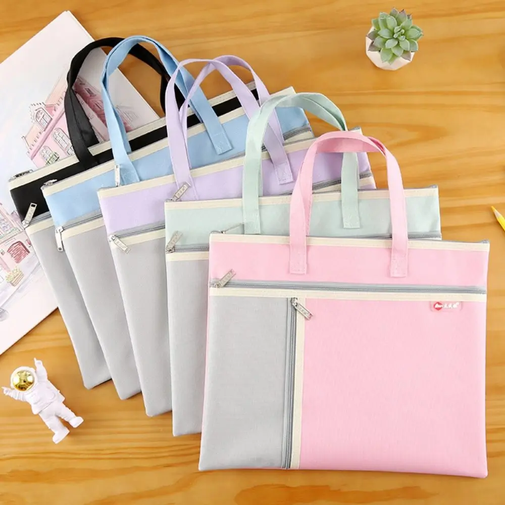 Portable Book Storage Bag Handheld Oxford Cloth Art Storage Bag Waterproof Dustproof Document Storage Bag Back To School