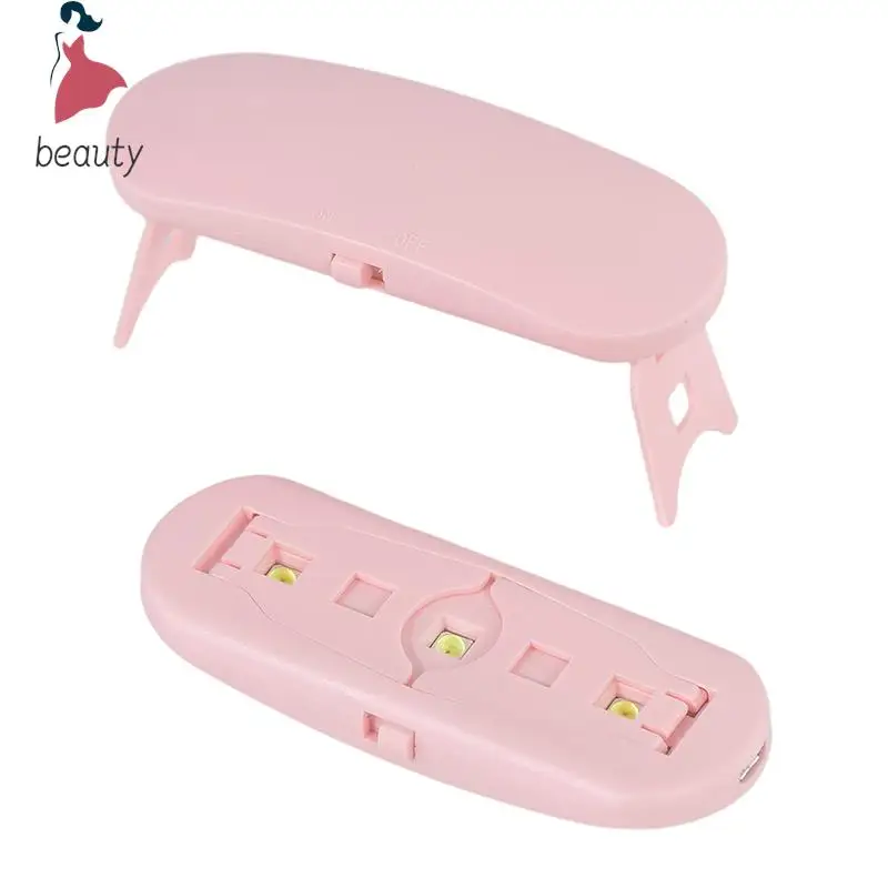 Portátil UV lâmpada LED prego, mini secador de unhas, branco, rosa, interface USB, uso doméstico, Manicure Art Tool, Pedicure Salon Tool, 6W