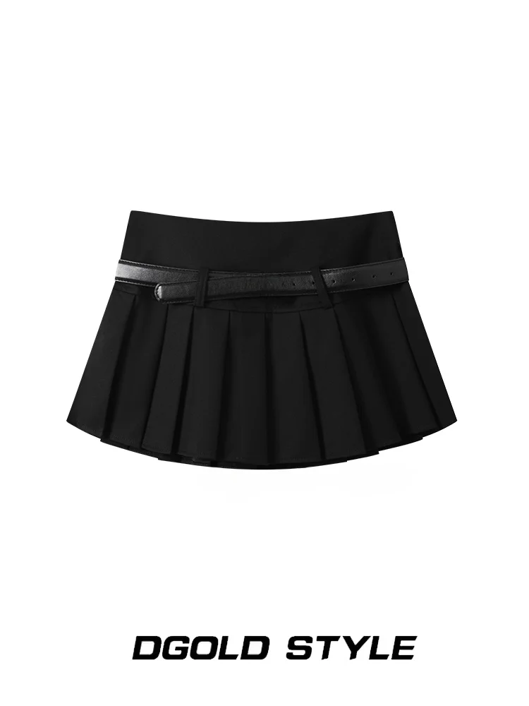 

Белая плиссированная юбка А-силуэта, укороченная, корейский стиль, для стройнящего эффекта, летняя новинка, женская, с высокой талией, облегающая.