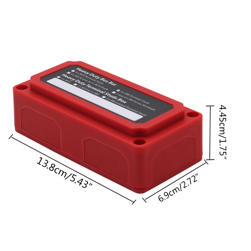 Bus Bar Box Board Heavy Duty Busbar Module 300A DC 48V High Current Black Red Shell Power Distribution Block Busbar Box