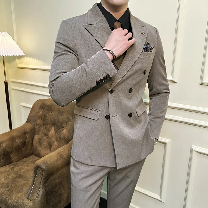 

Double-breasted suits, high-end groom and best man, slim-fitting suits for men, gy020196