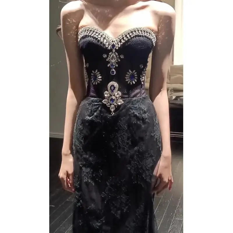 ชุดราตรีออกงานหรูหราสำหรับผู้หญิง แขนยาวเปิดไหล่ ทรงบอลกาวน์ พร้อมเข็มขัด ดีไซน์เอวสูง ทรงเข้ารูป