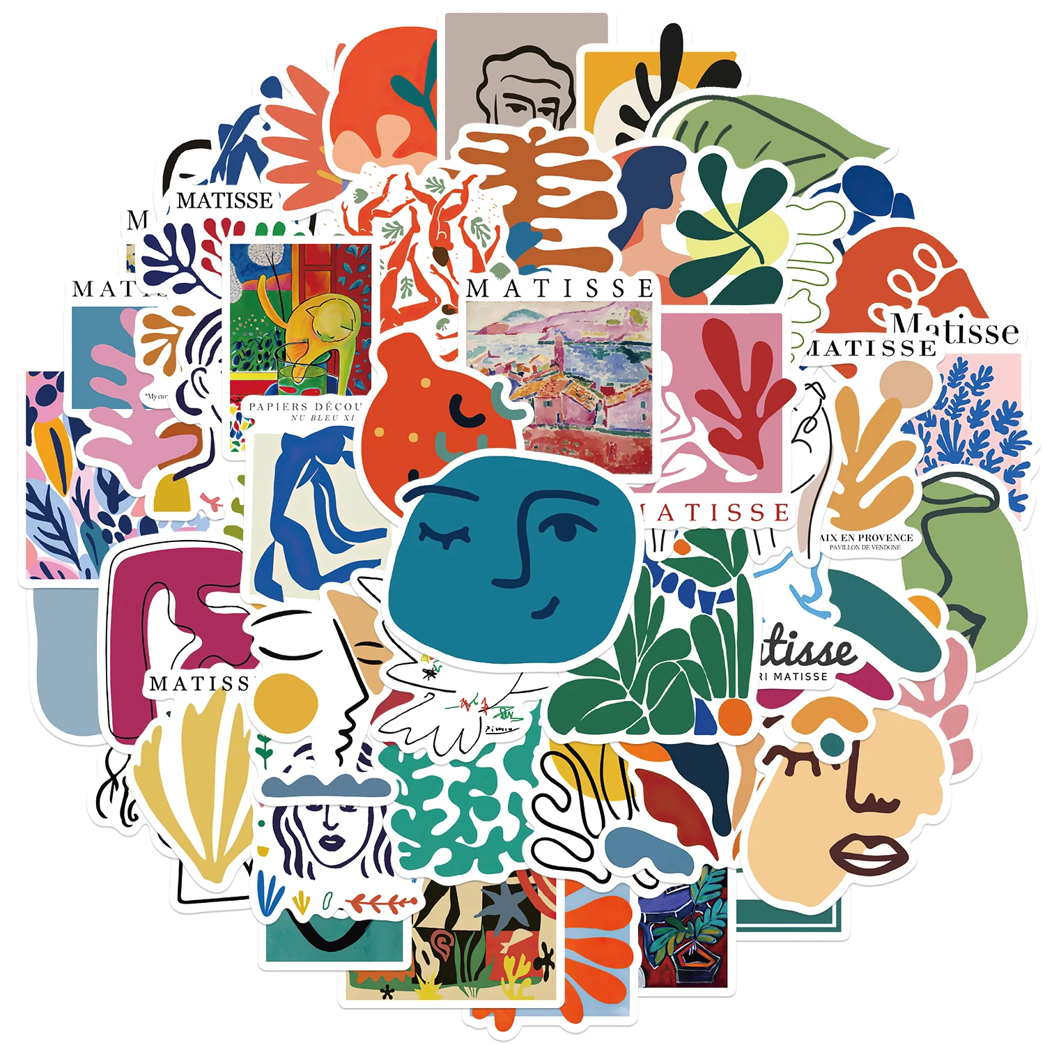 50 Stuks Matisse Stijl Sticker Abstracte Kunst Poster Schilderij Skateboard Telefoon Laptop Bagage Cool Graffiti Stickers