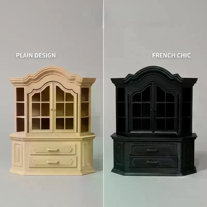 /Cna/DIY Craft Project Tiny House Furniture Bookcase Miniature Plastic Cabinet For Dollhouses Bedroom Living Room Decor 1Pcs