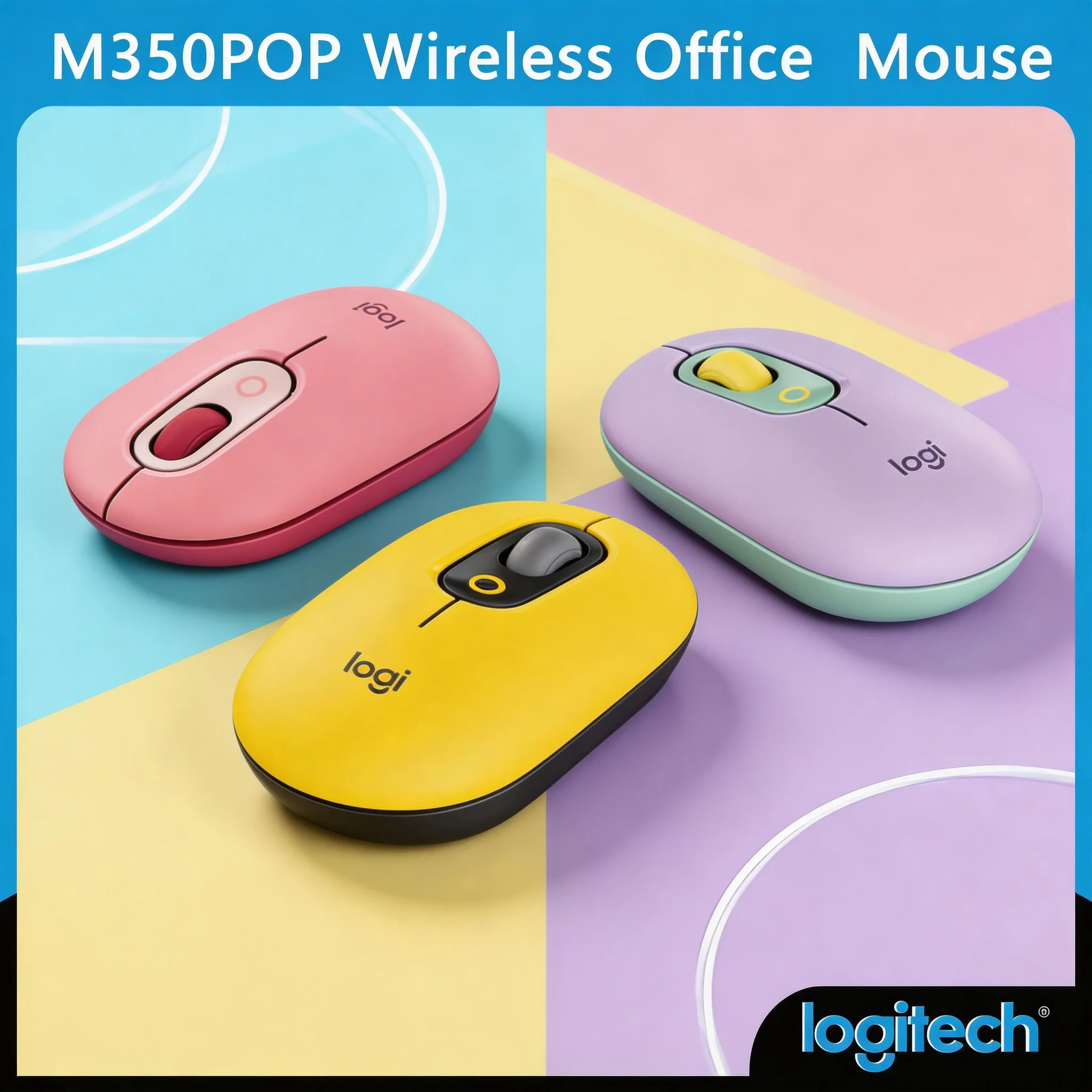

Беспроводная Bluetooth-мышь Logitech POP Emoji Button: модный дизайн, Plug and Play для ПК, Mac, ноутбуков и компьютерной периферии