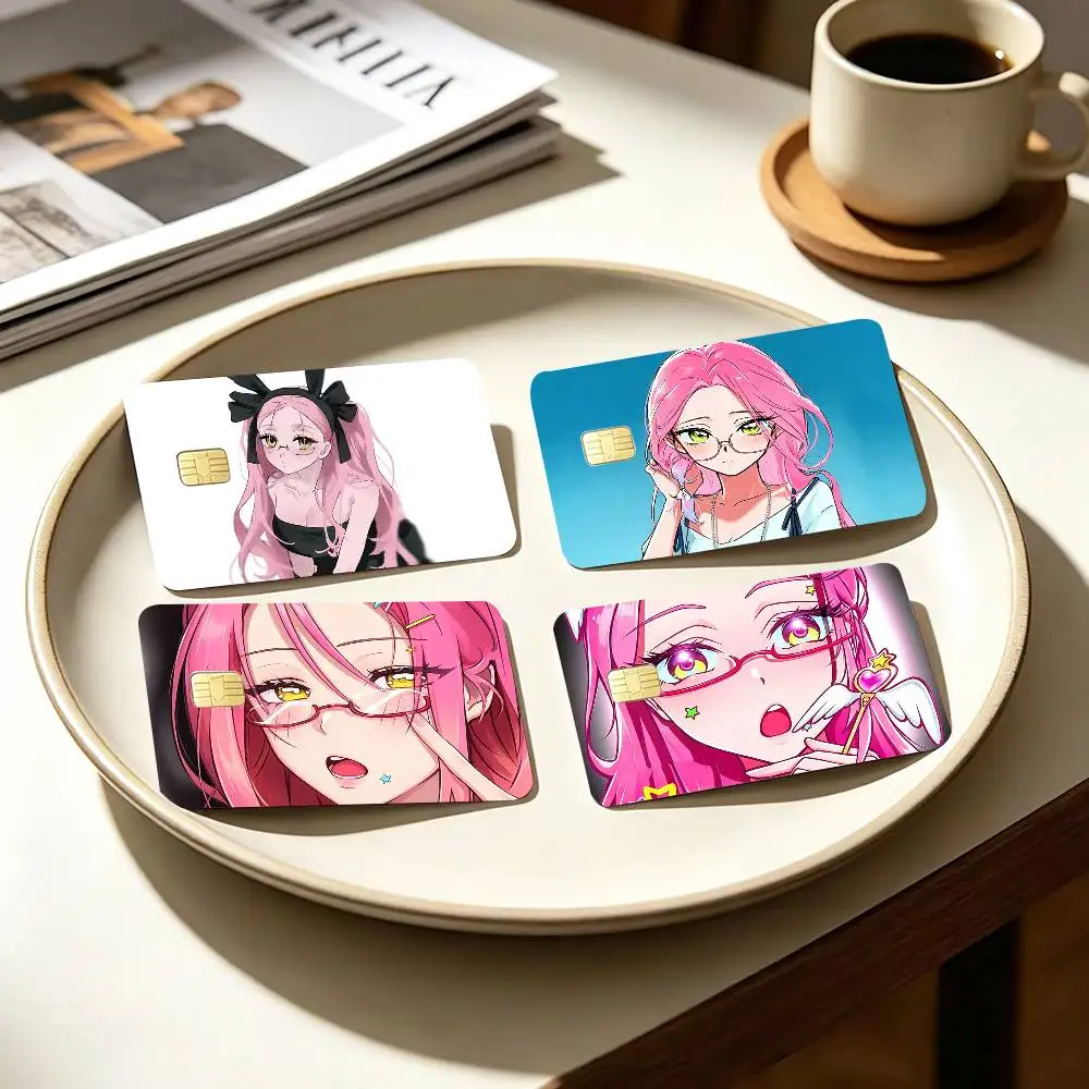Cute Anime Mizi Alien Stage Character   4pcs 1Set Card Stickers Small Waterproof Chip 4PCS Card Sticker Anti-Scratch