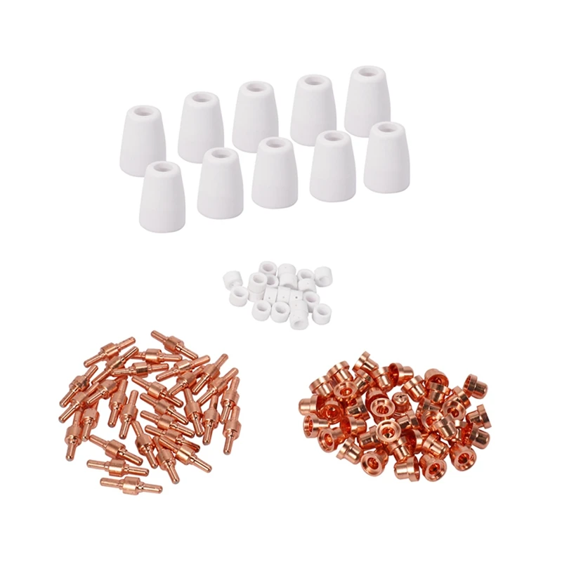 200Pcs PT-31 LG-40 Air Plasma Cutter Cutting Nozzles Electrode Tip Torch Consumable Kits 40A Fit For LGK-40 CUT-40 BPS40