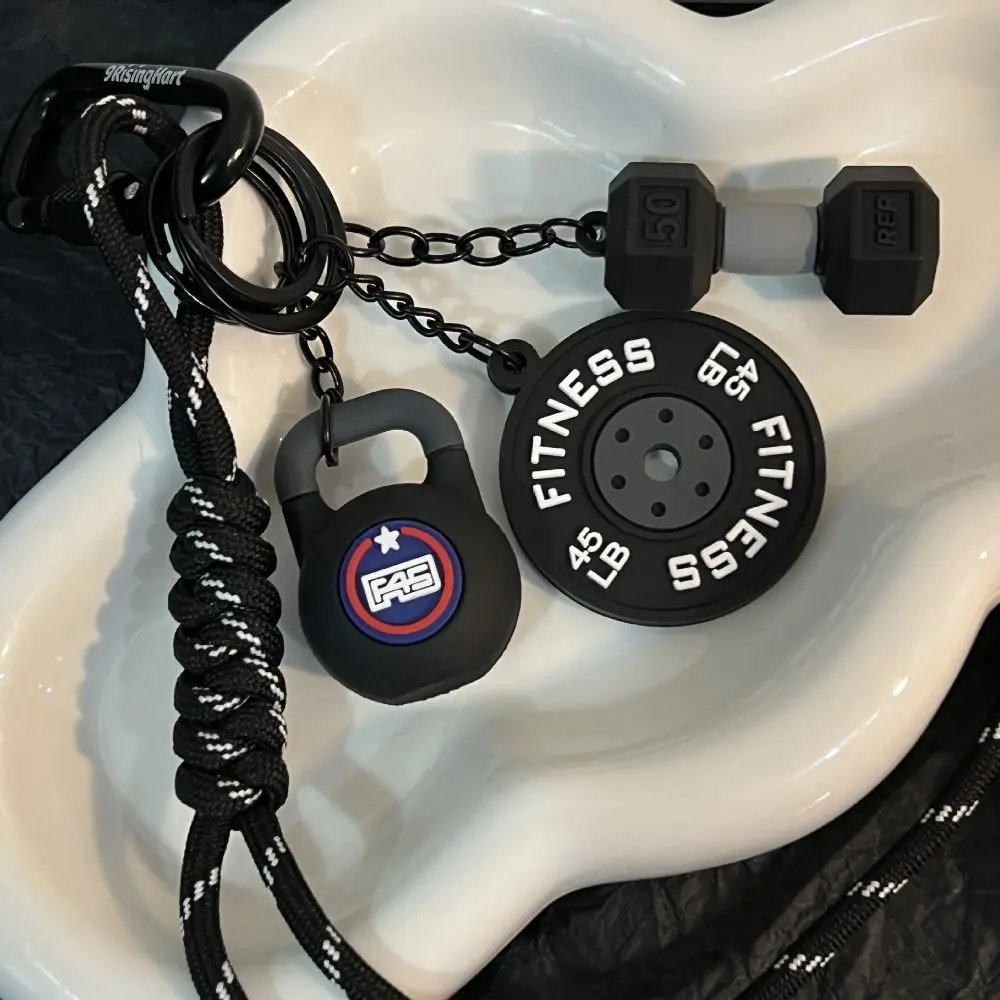 

Mini Barbell Plates Key Chain with D-shaped Buckle Water Cups Simulation Dumbbells Keyring Bag Charm Kettlebells