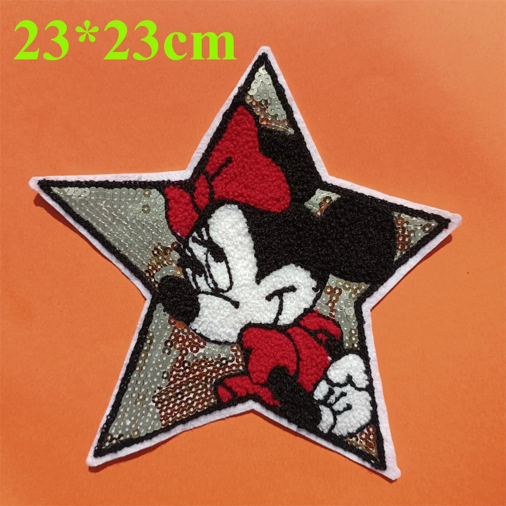 1 Piece Anime Cartoon Minnie Big Head DIY Clothes Patch Embroidery Iron Patch Clothes Hole Sticker Kids Clothing Patch Sticker