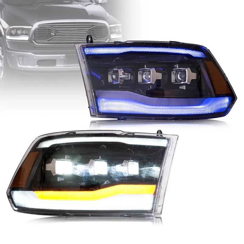 LED Headlight Assembly For Dodge RAM 1500 2500 3500 2009-2018/RAM 1500 CLASSIC 2019-2021 DRL Daytime Running Light Head Lamp