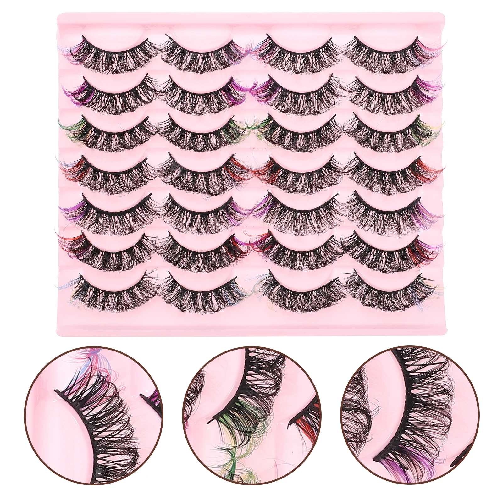 

Colored False Eyelashes Thick Curly Lash Clusters Imitation Extensions For Makeup Diy Lashes