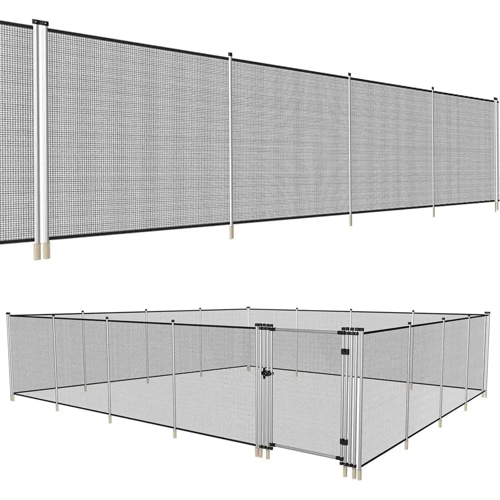 Removable Safety Mesh Fence for Inground Pools, 16ft Long x 4ft High, Suitable for Backyard Garden and Outdoor Pets