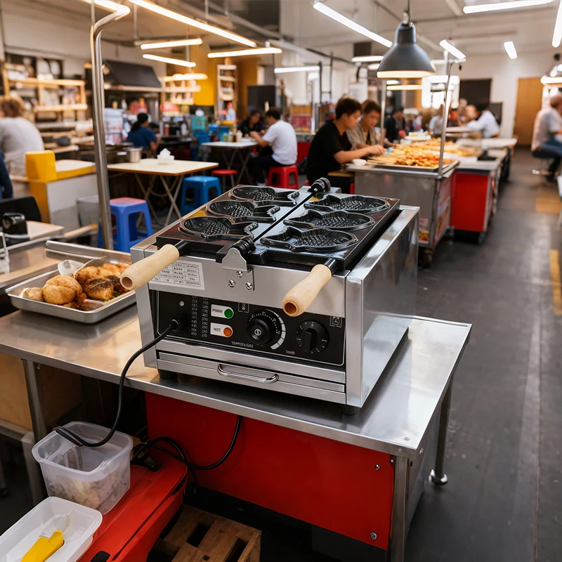 التجارية Taiyaki صانع الكهربائية 3 قطعة شكل السمك آلة صنع الوافل لشركة أيسر Barquillos الأسماك الفولاذ المقاوم للصدأ صانع الوافل