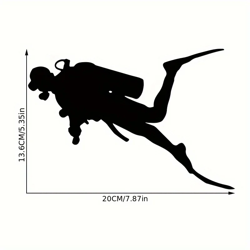 Fun Scuba Diver Waterproof Vinyl Sticker, Self-Adhesive Bumper Decal for Water Sports Enthusiasts, Vehicles & Outdoor Gear