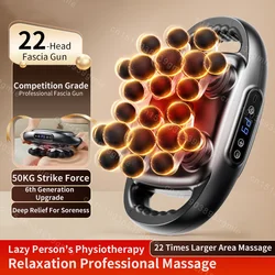 22 Heads Electric Massager High Frequency Vibration Fascia Gun Body Relax Shaping Fitness Tool Arm Leg Back Red Light Massage