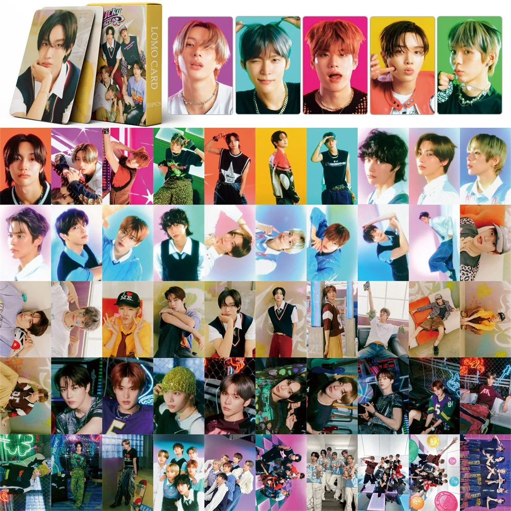 55Pcs/Set KPOP RIIZE LUCKY HD Photocards Double Sides LOMO Cards Shotaro Eunseok Sungchan Wonbin Boxed Postcard Fans Collection