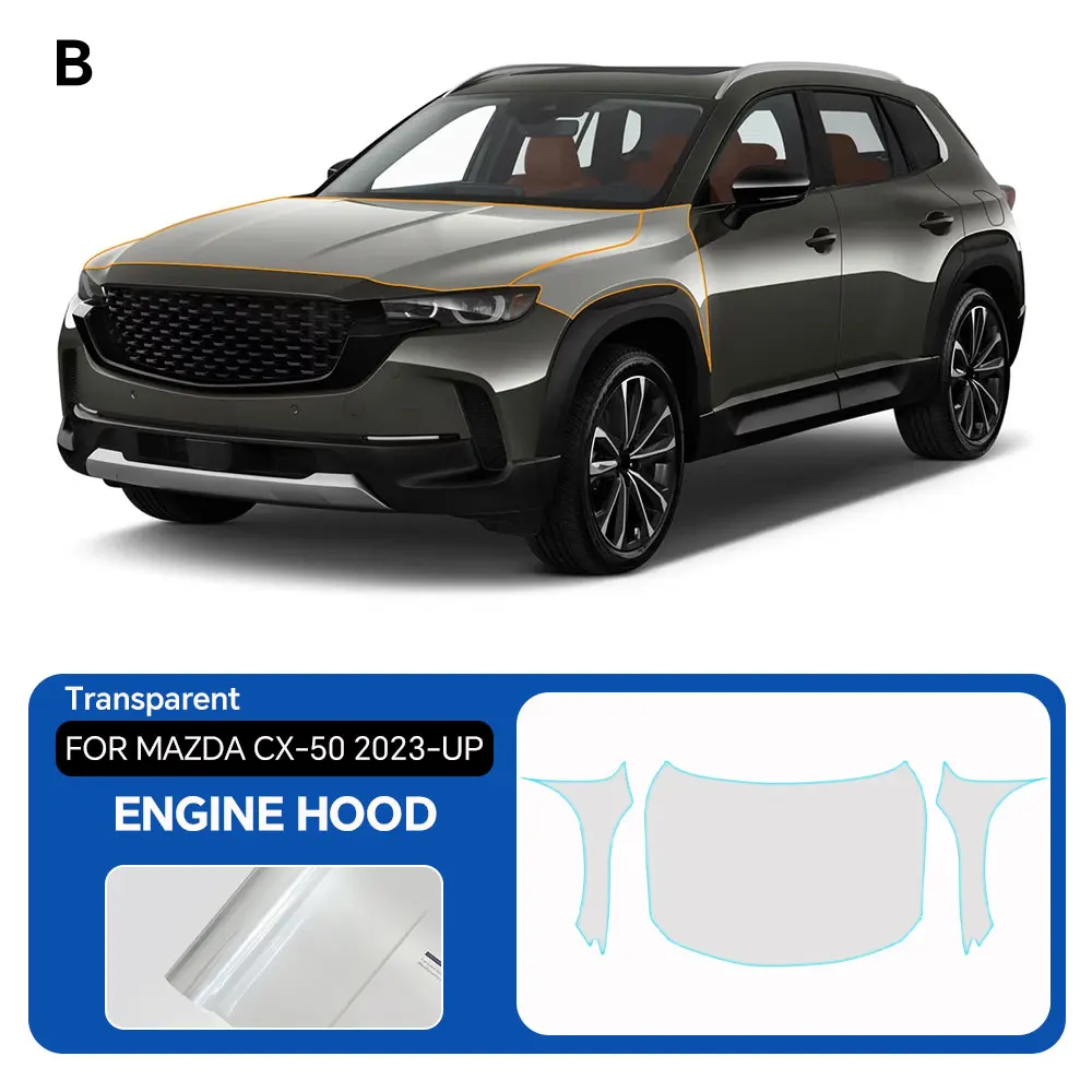 

9Mil TPU Scratch-resistant Car Paint Protection Film For MAZDA CX-50 2023 2024 2025 Car Body Transparent Bra Per-cut PPF Kit