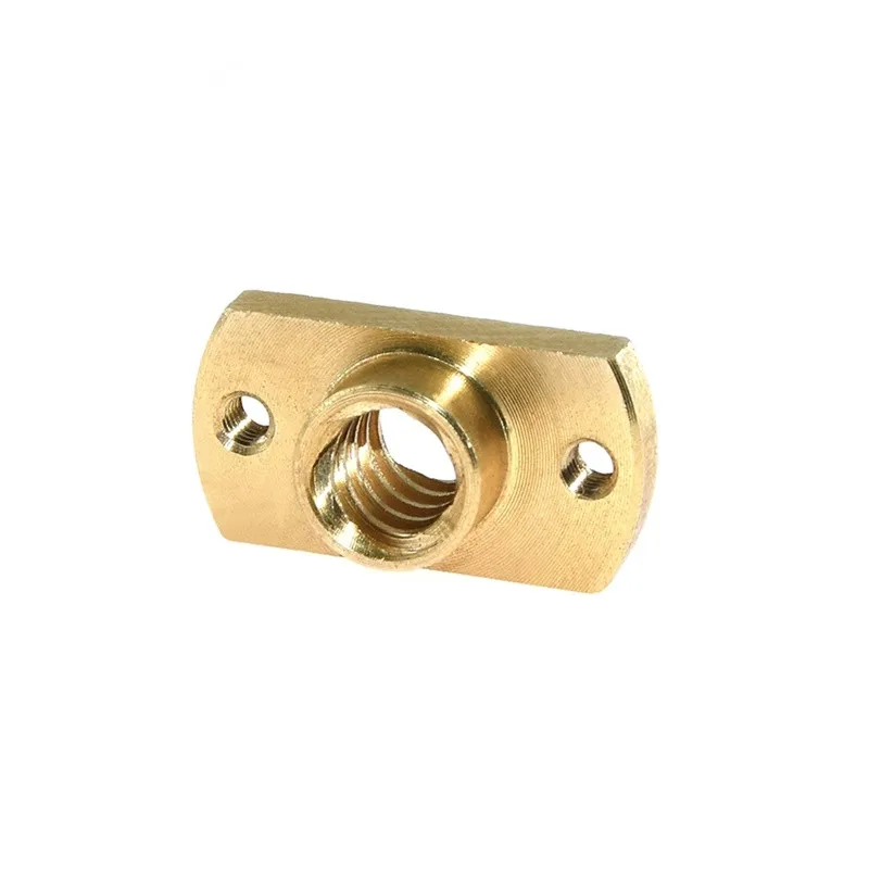 

3D Printer Accessory: T8 Lead Screw Edge - Machined Copper Nut - Pitch 2mm, Lead 8mm, with 3mm Tapped Hole