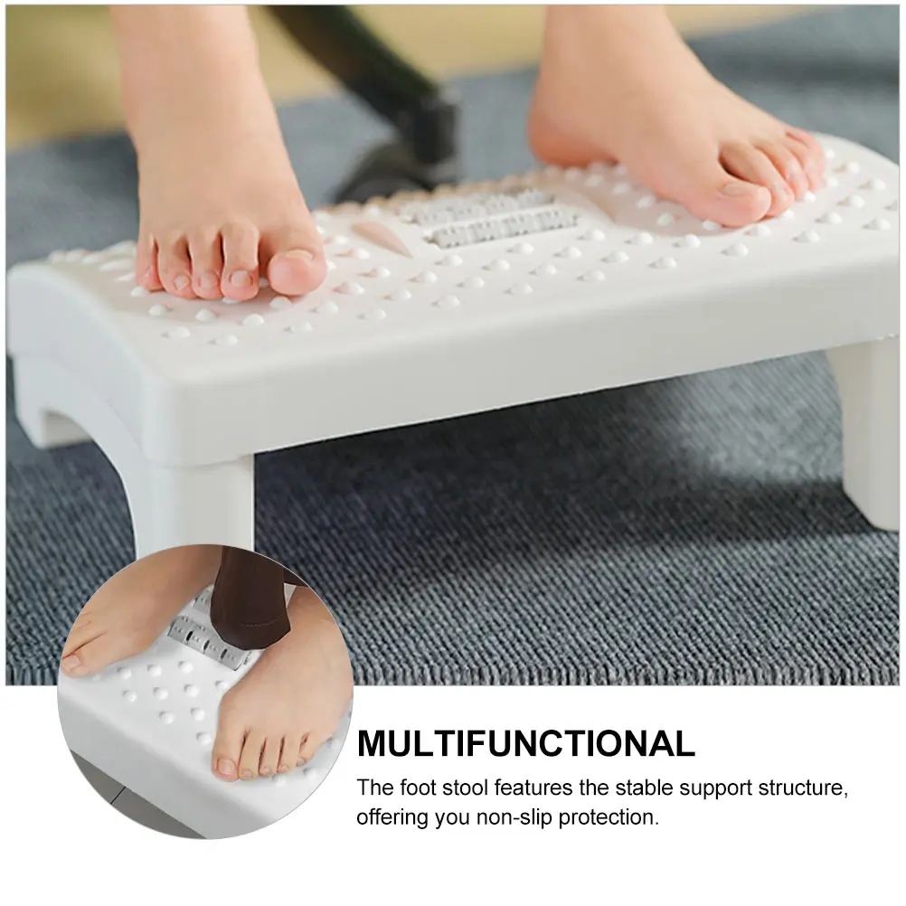 Plastic Footstool for Home Office Kids Pedal Piano Practice Non-Slip Stepped Stool White Work Desk Massage Step Stool