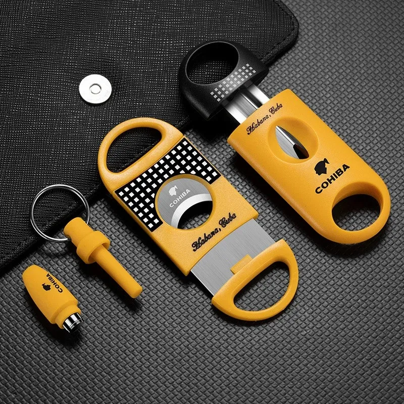 Portable Cigar Accessories Set, Puncher, Cutter, Ashtray, Single-Slot, Perfect for Traveling and Home Use