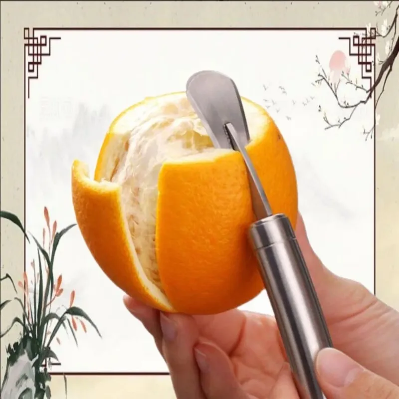 Stainless Steel Orange Peeler Citrus Peeler Tool with Comfortable Handle Fruit Slicer Cutter Remover for Kitchen