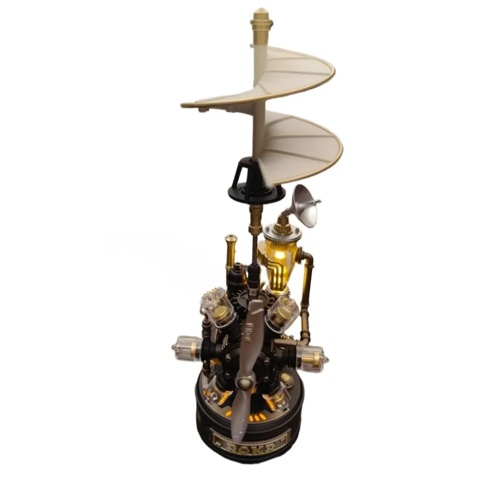 Leonardo Da Vinci Helicopter Retro Industrial City Model Hand Assembled 3D Puzzle Steampunk Mechanical DIY Building Set