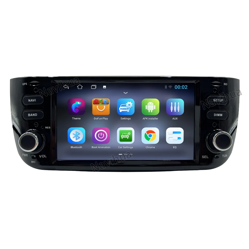 For Fiat Punto Grande Multimedia Universal Car Radio Head Unit GPS Navigation System Carplay Android Autoradio BT FM Receiver