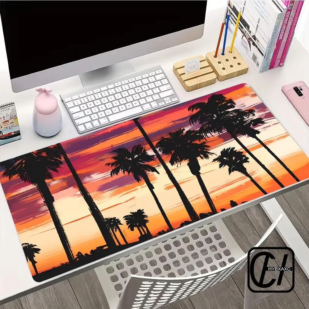 Sunset Palm Tree Mouse Pad Mouse Pad XXL Gaming Accessories Office Gamer Keyboard Desk Mat Non-Slip Laptop Large Mouse Pad