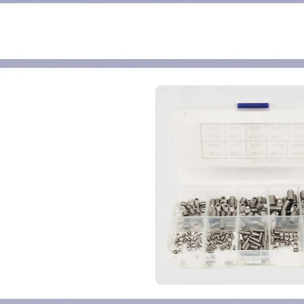 Stainless Steel Set Screws M3 M8 Grub Screws Cup Point Hex Socket Headless Fasteners Assortment For Mechanical Parts Fixing