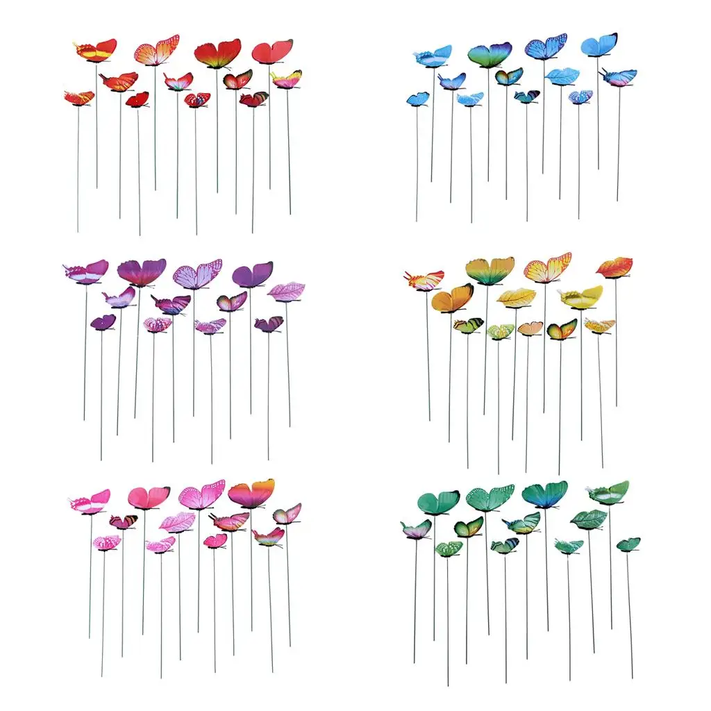 Metal Butterfly Planter Stakes Ornaments Garden Sculpture for Flower Bed Patio Decor and Lawn Art
