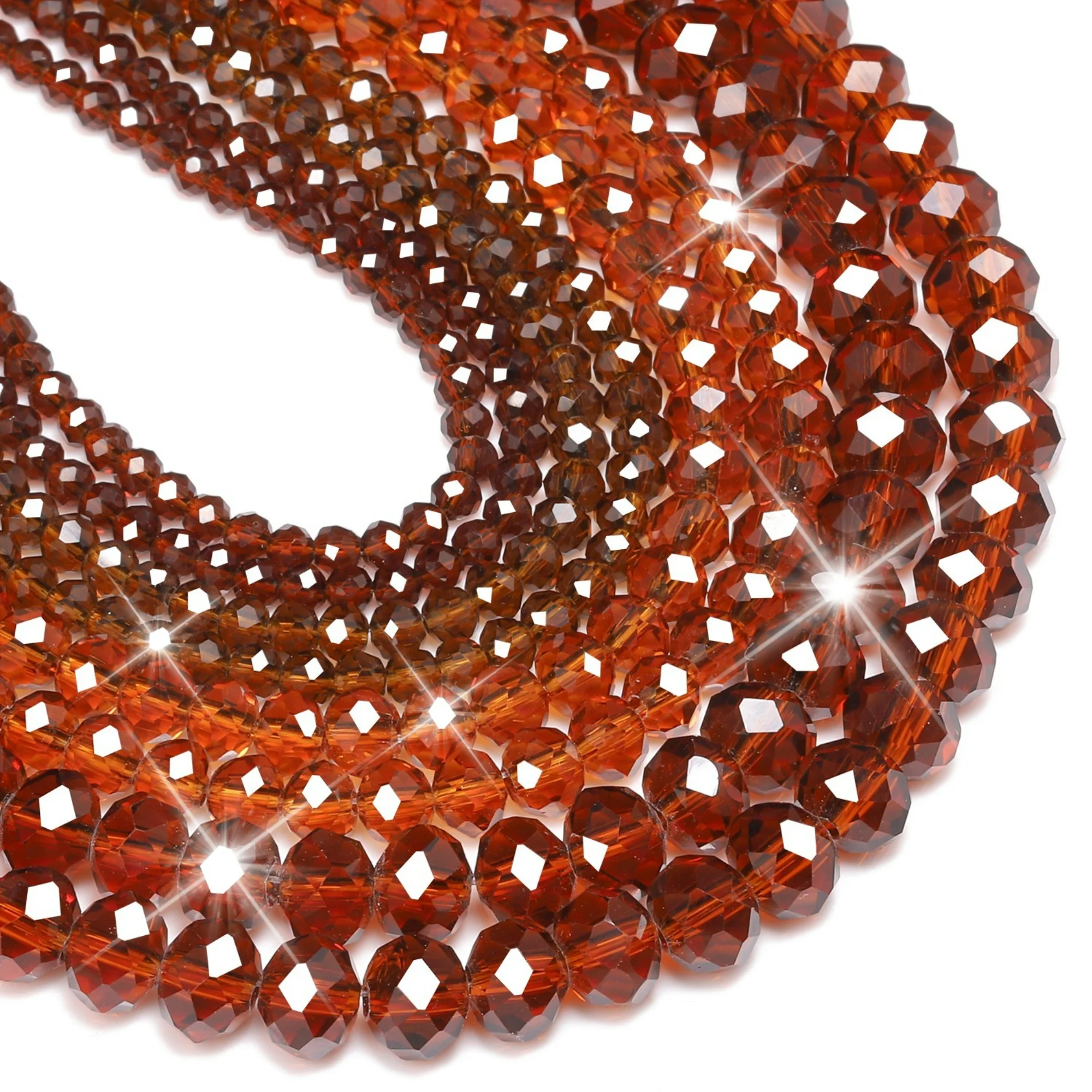 3/4/6/8mm Faceted Brown Austrian Crystal Beads Gorgeous Loose Spacer Beads for Jewelry Making DIY Elegant Bracelets Necklace