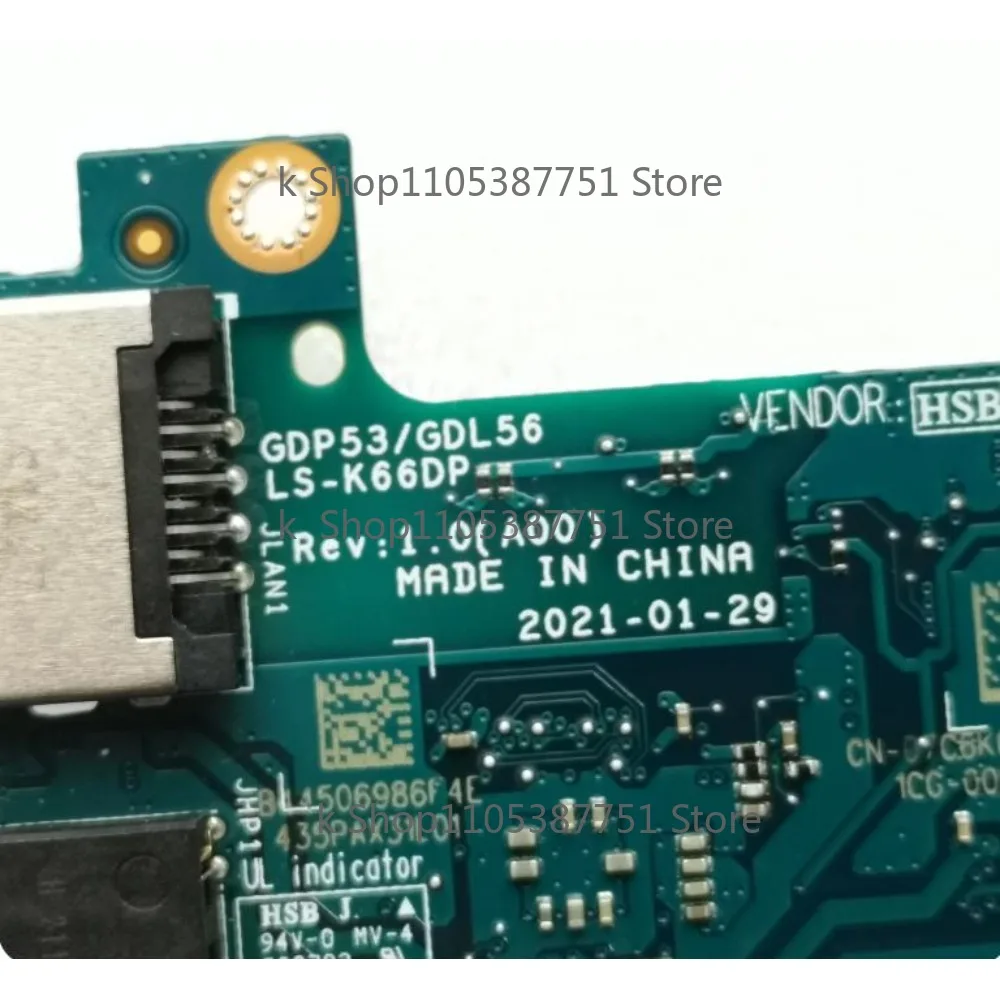 kk+ANew Laptop Built-in Network port Sound card interface Small board cable For DELL G15 5511 5510 5515 LS-K66DP 07C6KC
