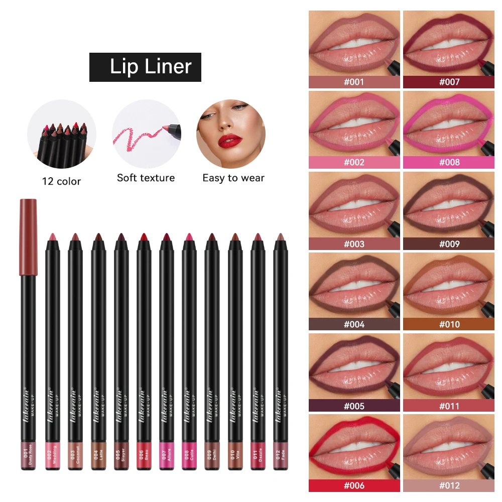 14 Kleur Nude Matte Lippenstift Potlood Langdurige Waterdichte Lip Potlood Hoge Gepigmenteerde Lip Liner Lip Make-Up Tool