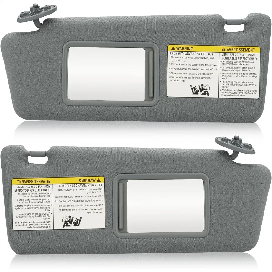 

TadaMark Left Driver and Right Passenger Sun Visor Fit for Tacoma 2005 2006 2007 2008 2009 2010 2011 2012 2013 2014 2015 Gray