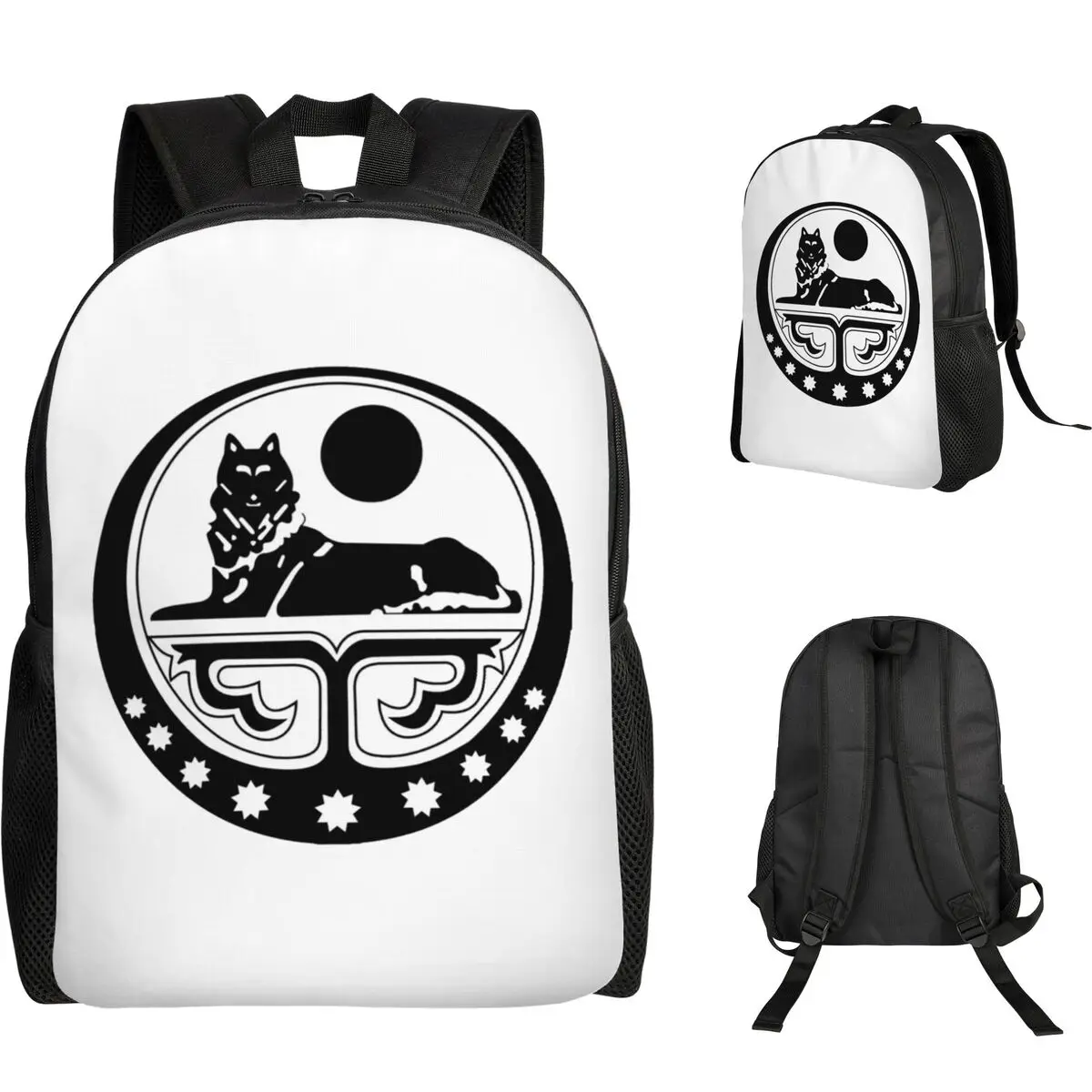 Chechen Wolf Coat Of Arms Ichkeria Chechnya Backpack Student Boys Girls BookBag School Bag Laptop Shoulder Bags
