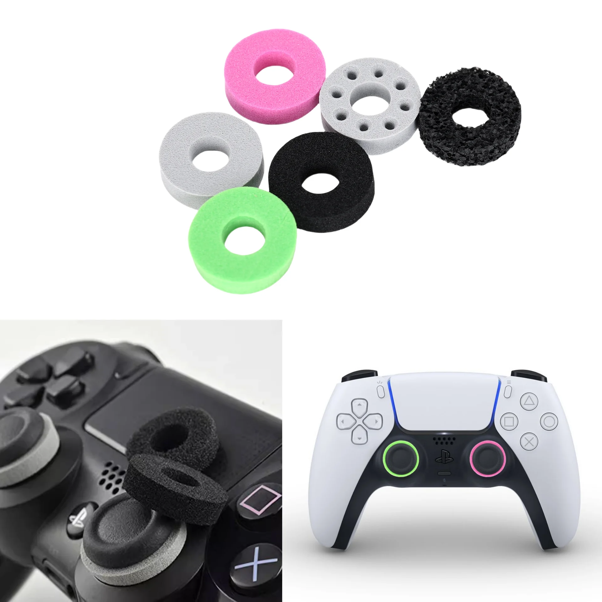 48 Pcs Aim Assist Target Motion Control Sponge Rings,Compatible with PS4/PS5,Xbox Series X/S,Switch Pro Controller 8 Different