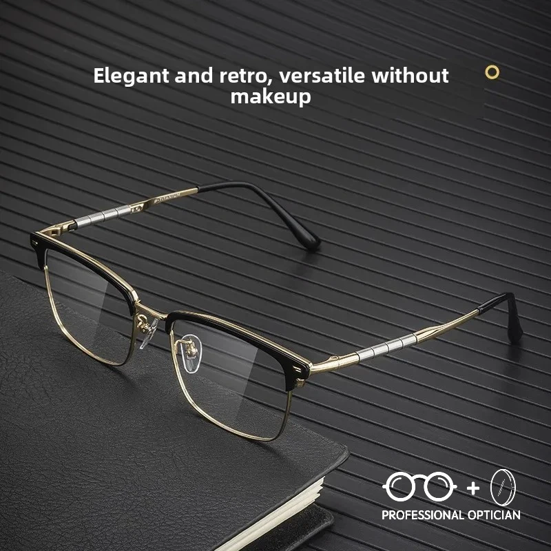 

Ultra Light Eyebrow Line Eyeglass Frames for Elite Men Myopia Blue Light Glasses Women Optical Prescription Progressive Lentes