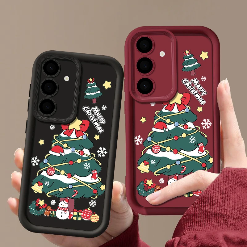 Christmas Tree Soft TPU Case For Samsung Galaxy A55 A54 A15 A16 A14 A35 A25 A53 A34 A52 5G S23 S24 FE S22 S24 Ultra Phone Cover