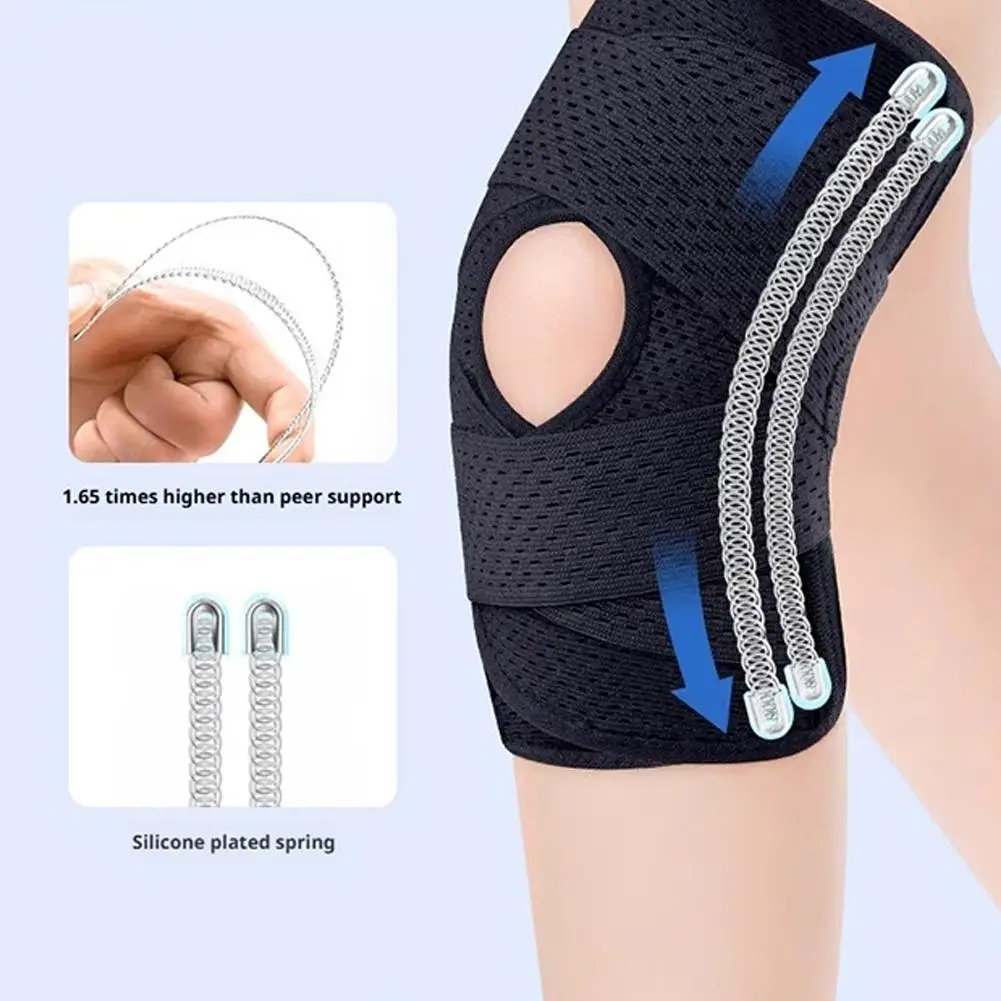 Knieschützer, Kniebandage, Stützwickel, Arthritis, Verletzungen, Erholung, atmungsaktive Kniestütze, Knieschoner mit seitlichen Stabilisatoren – Detail 7