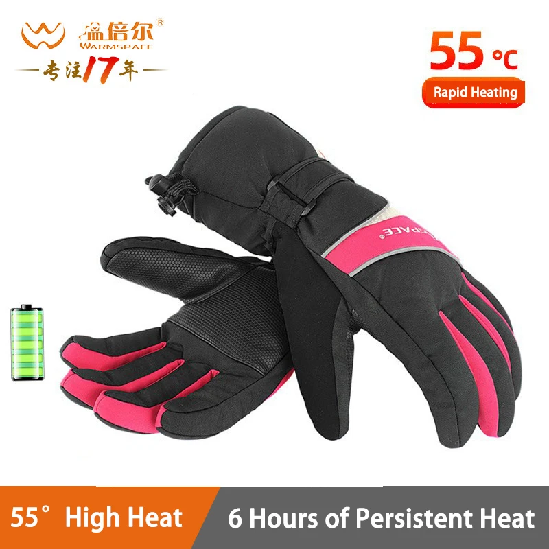 

Перчатки с подогревом, электрические термоперчатки, зимние теплые перчатки для катания на лыжах, сноуборде, рыбалки, верховой езды, водонепроницаемые перезаряжаемые перчатки с подогревом
