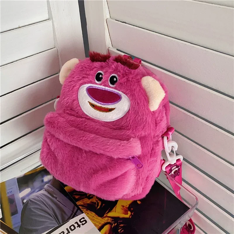 Disney nowa kreskówka pluszowa torba na ramię słodkie torby Crossbody na co dzień Lotso futrzane torby Kawaii Anime torebki kudłate plecaki z