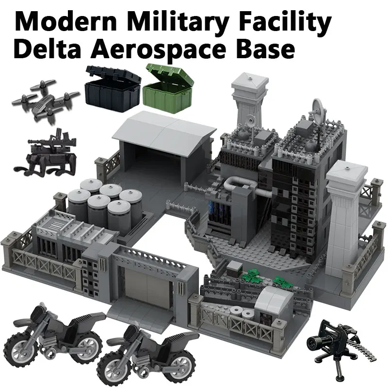 

Future Warfare Modern Elite Military Sci-Fi Spaceport Facility Space Launch Base Building Block MOC Aerospace Port Model Kid Toy
